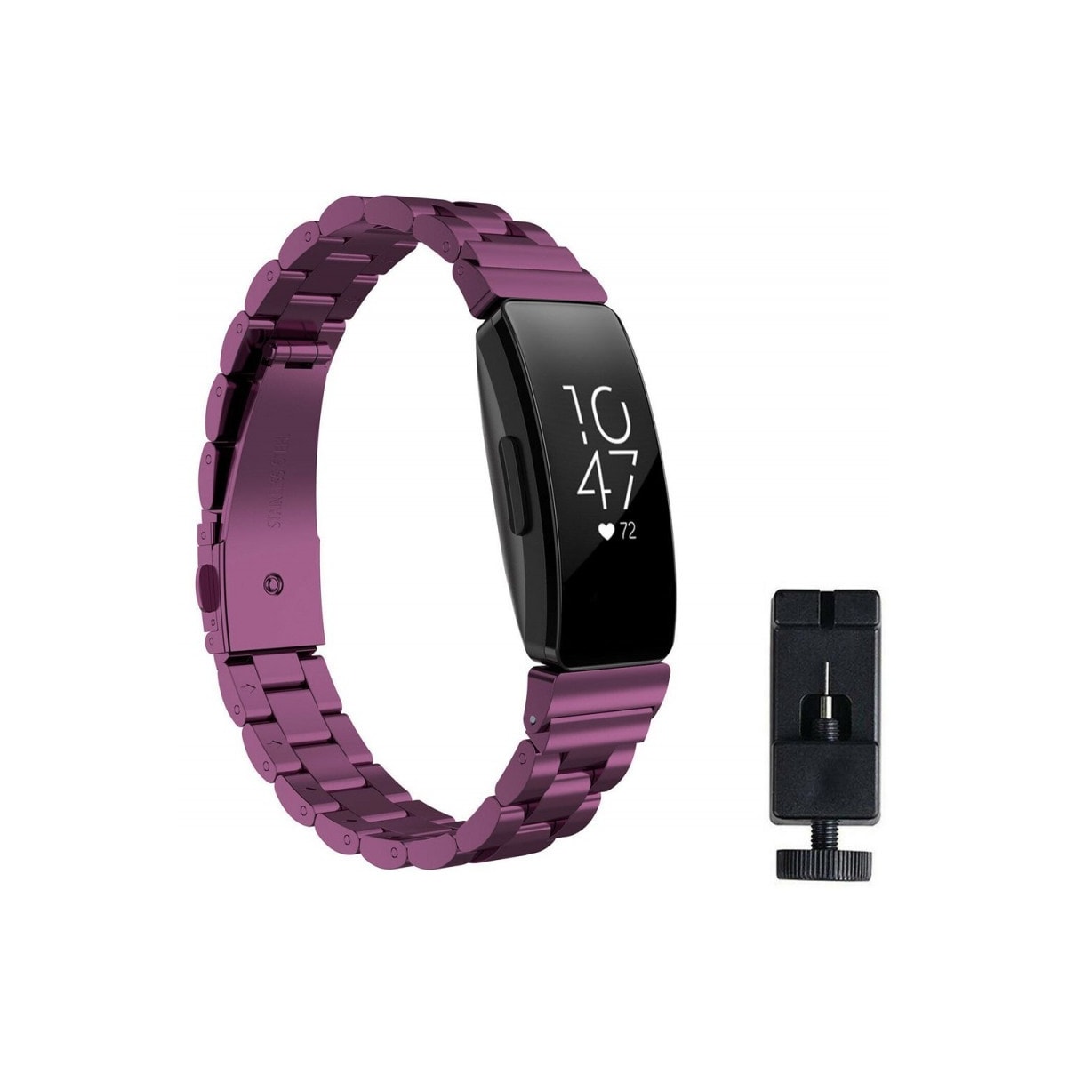 Rustfritt stål armbånd FITBIT Inspire / Inspire HR - Lilla