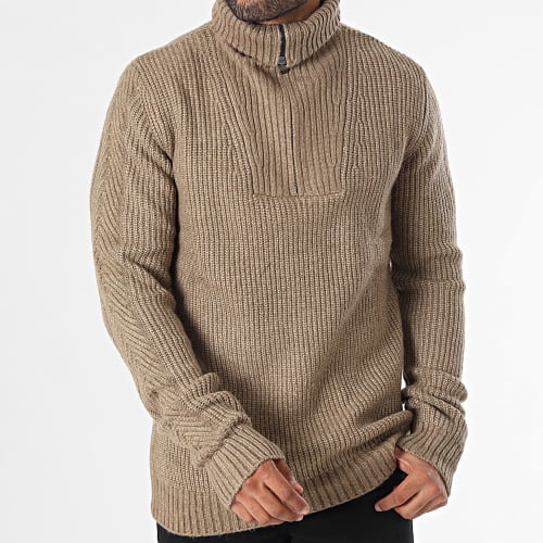Pull Col Zippé Carmino 11516670D Beige