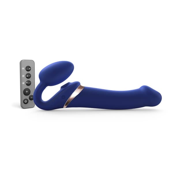MULTI ORGASM BENDABLE STRAP-ON - L - NIGHT BLUE