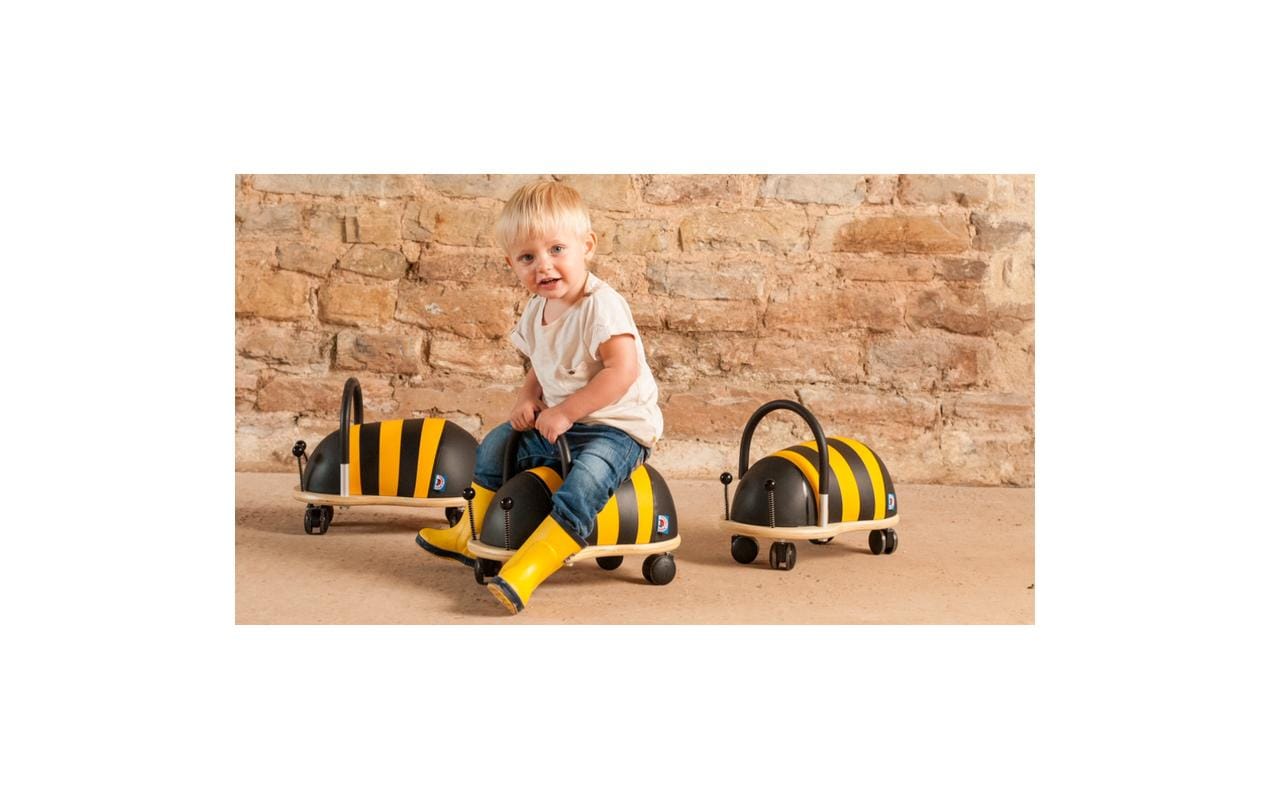 Rutschfahrzeug Biene kleinRobustes Kinderfahrzeug mit Laufrollen