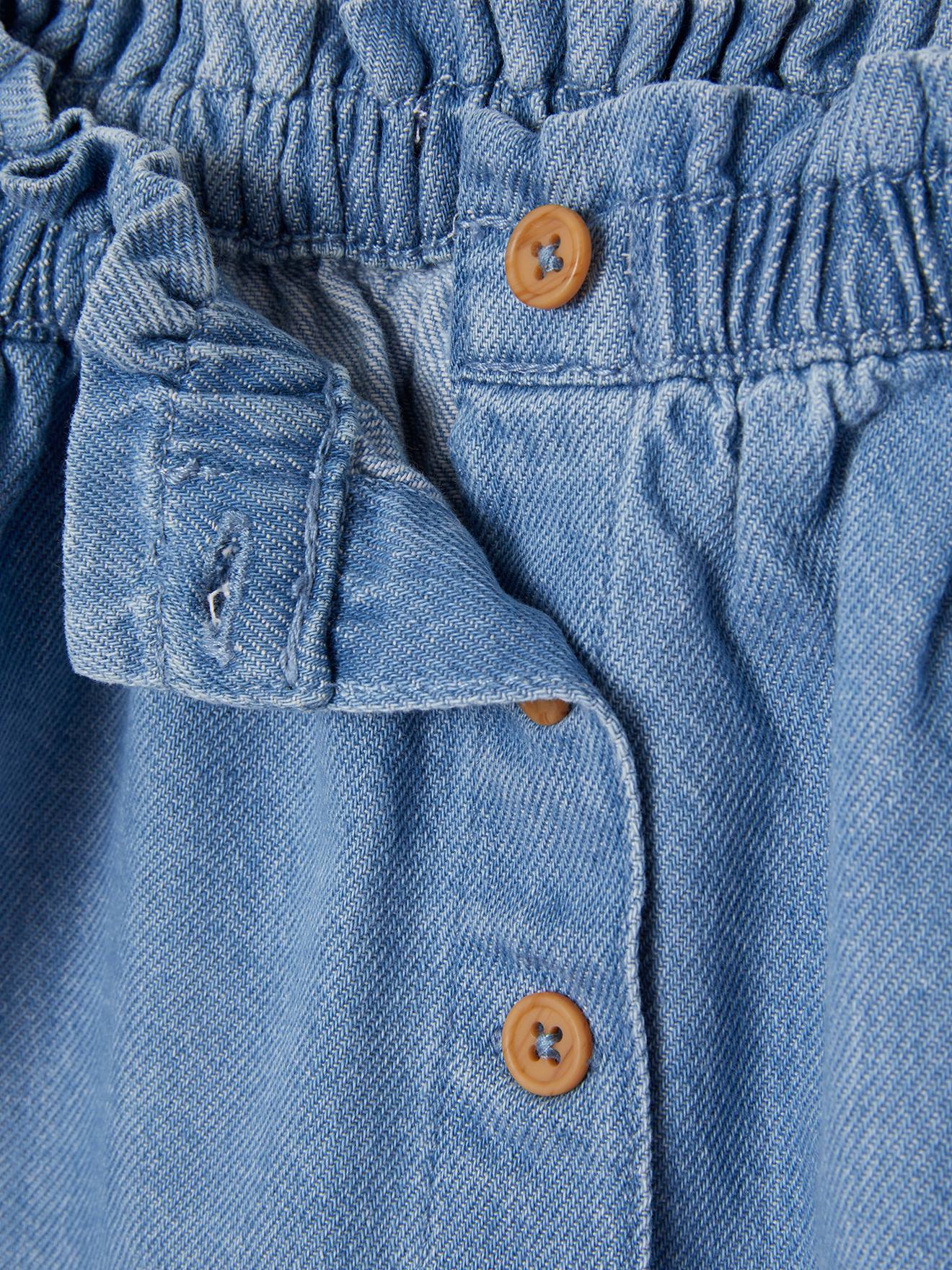 Saia jeans leve para bebê, lavagem azul média