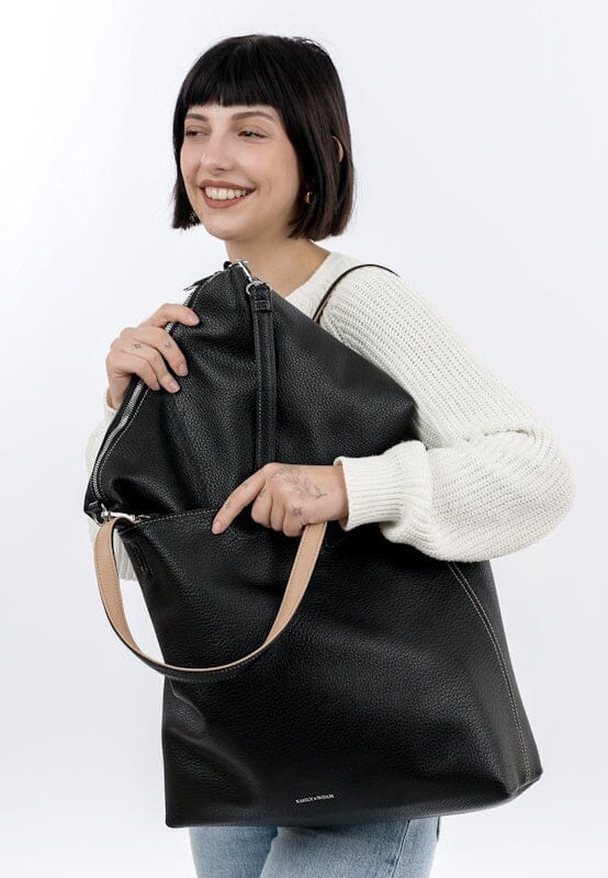 Emily & Noah Eva Bag in Bag Reversible Shopper Black