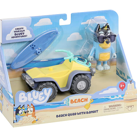 Bluey legesæt med Bandit og strandbuggy