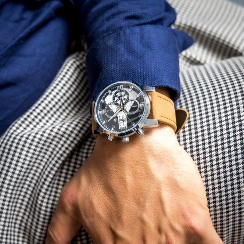 Montre Homme M. JOHN bracelet Cuir Marron