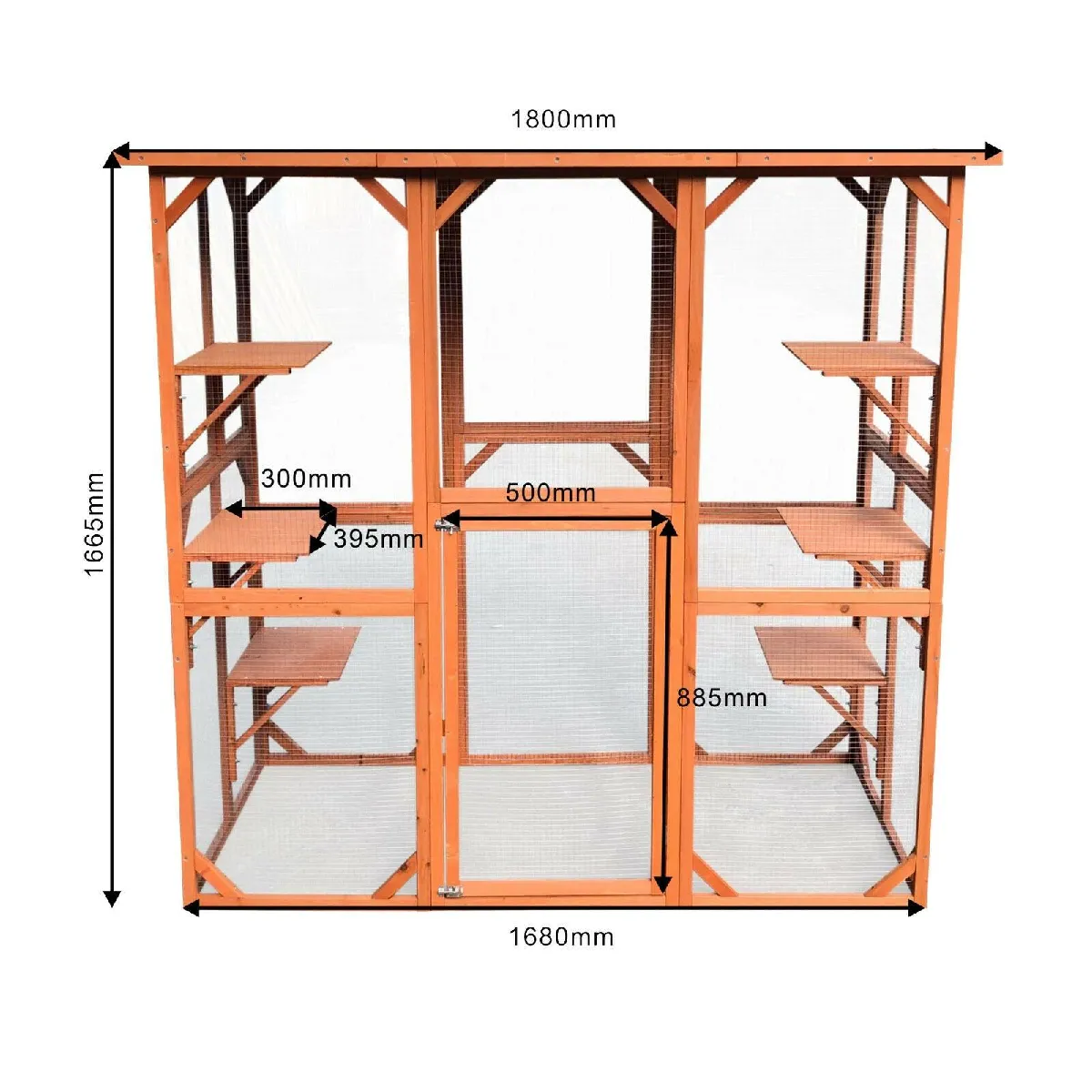 Helloshop26 Enclos pour chat 180 x 88 x 169 cm