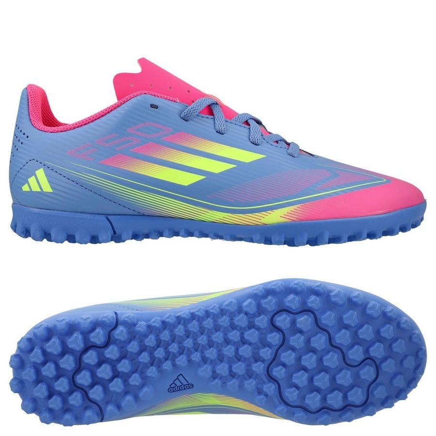 adidas F50 Club TF Celestial Victory - Blue Fusion/Lucid Lemon/Lucid Pink Enfant
