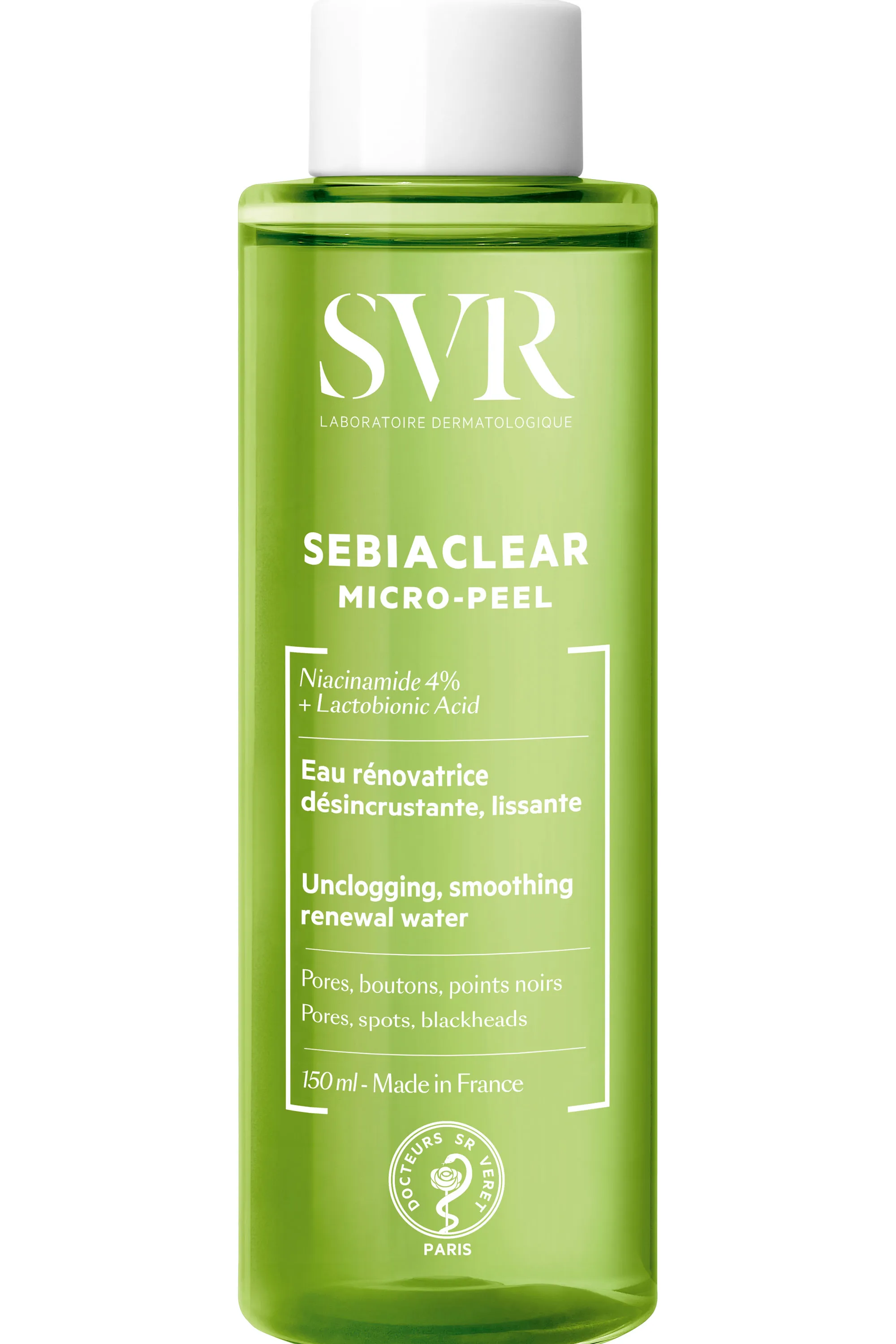 SVR Eau rénovatrice désincrustante lissante Sebiaclear Micro-Peel-150 ml