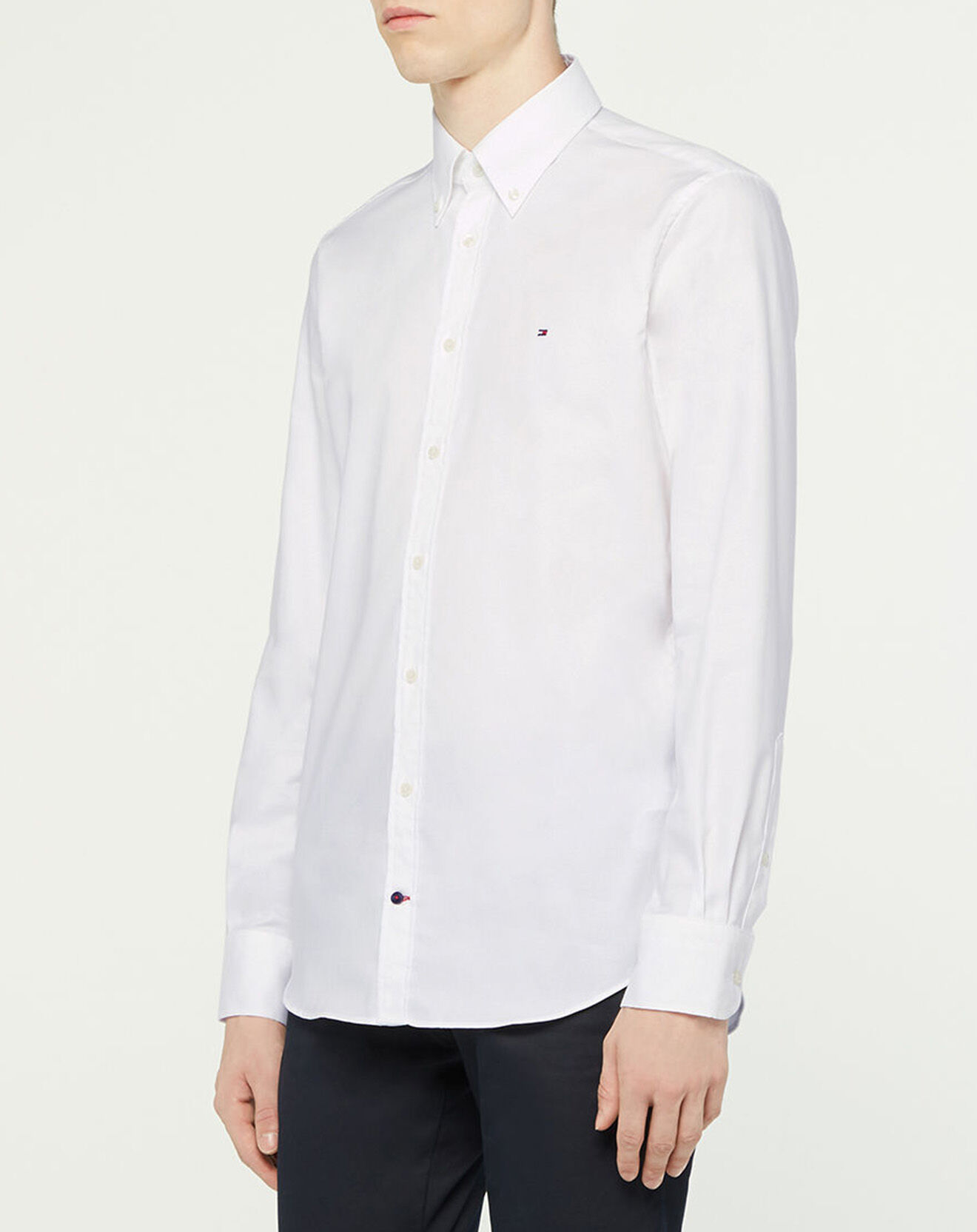 Tommy Hilfiger Chemise Slim Dobby blanche