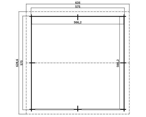 Outdoor Life Falkland dubbele garage zonder deuren, 575 x 575 cm, natuurlijke afwerking