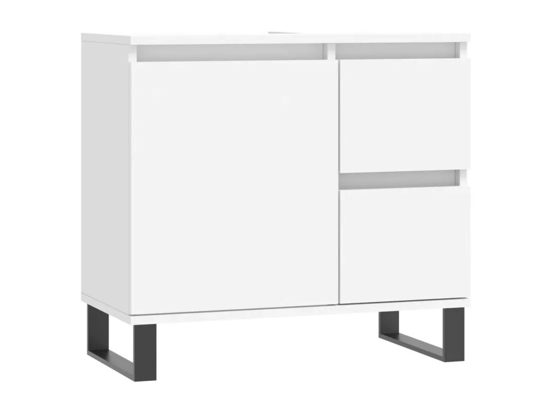 Armoire de salle de bain blanc 65x33x60 cm bois d'ingénierie