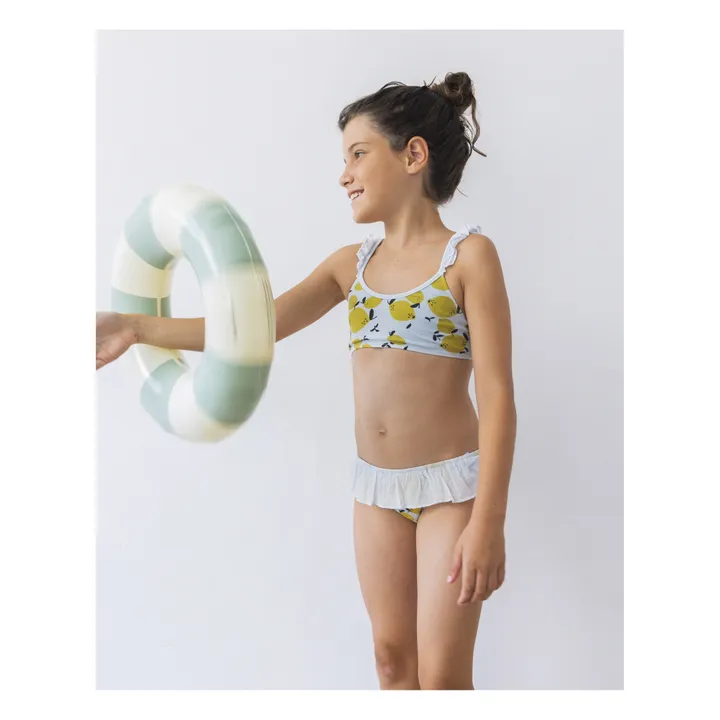 Búho Maillot de Bain 2 Pièces Coton Bio Citrons | Bleu ciel