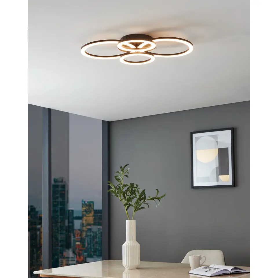 EGLOconnect.zParrapos-ZSmartPlafondlamp-61,5cm-Zwart/Wit
