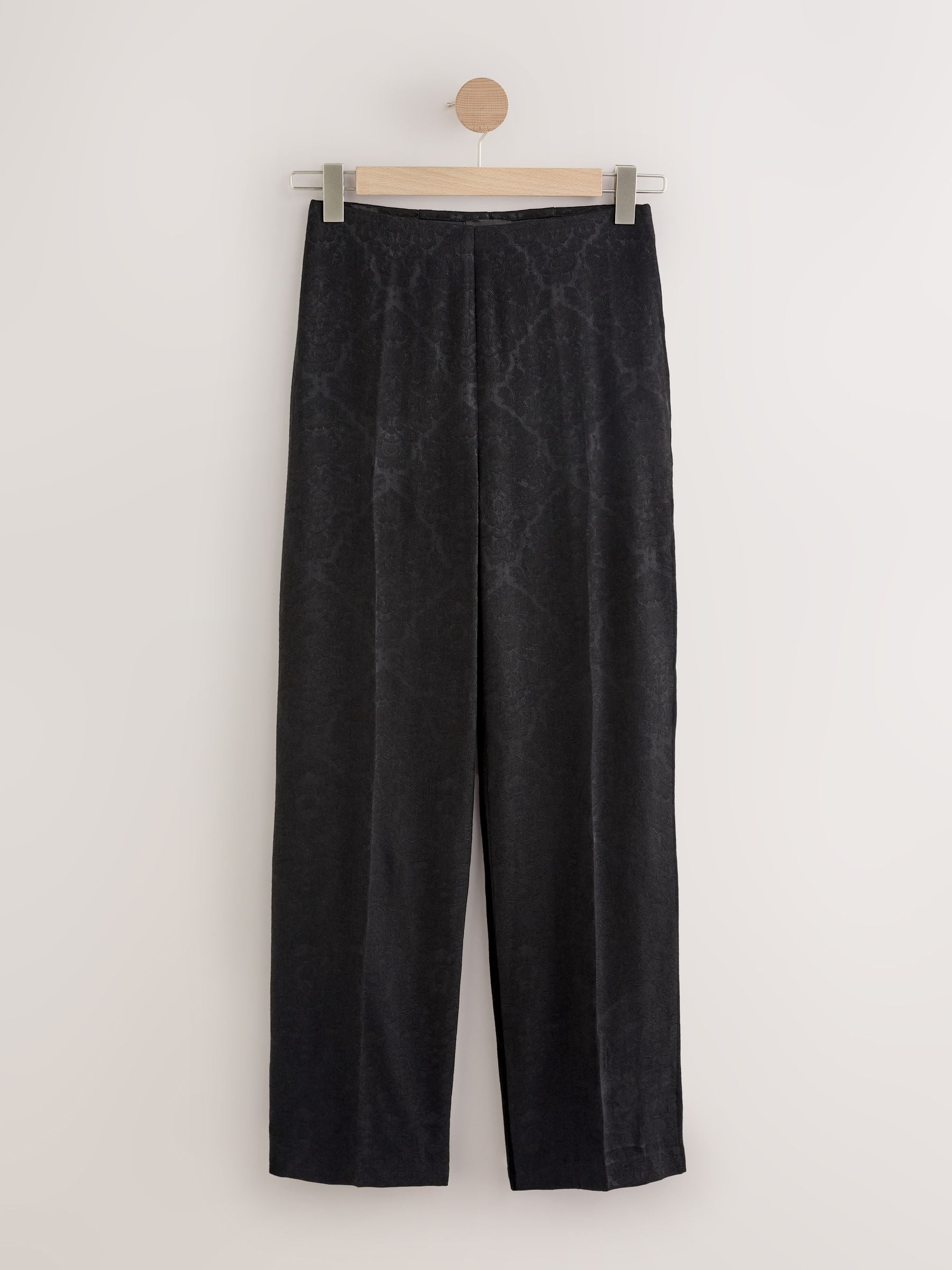 Zwart - Jacquard Straight Leg Occasion Trousers