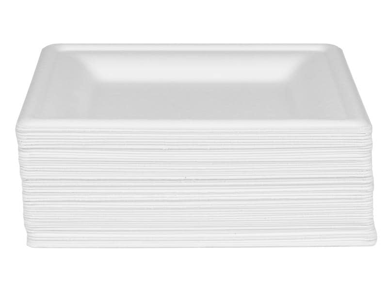 FURBER Einwegteller 16 cm, 50 Stück, Weiss Teller aus umweltfreundlichem Rohstoff