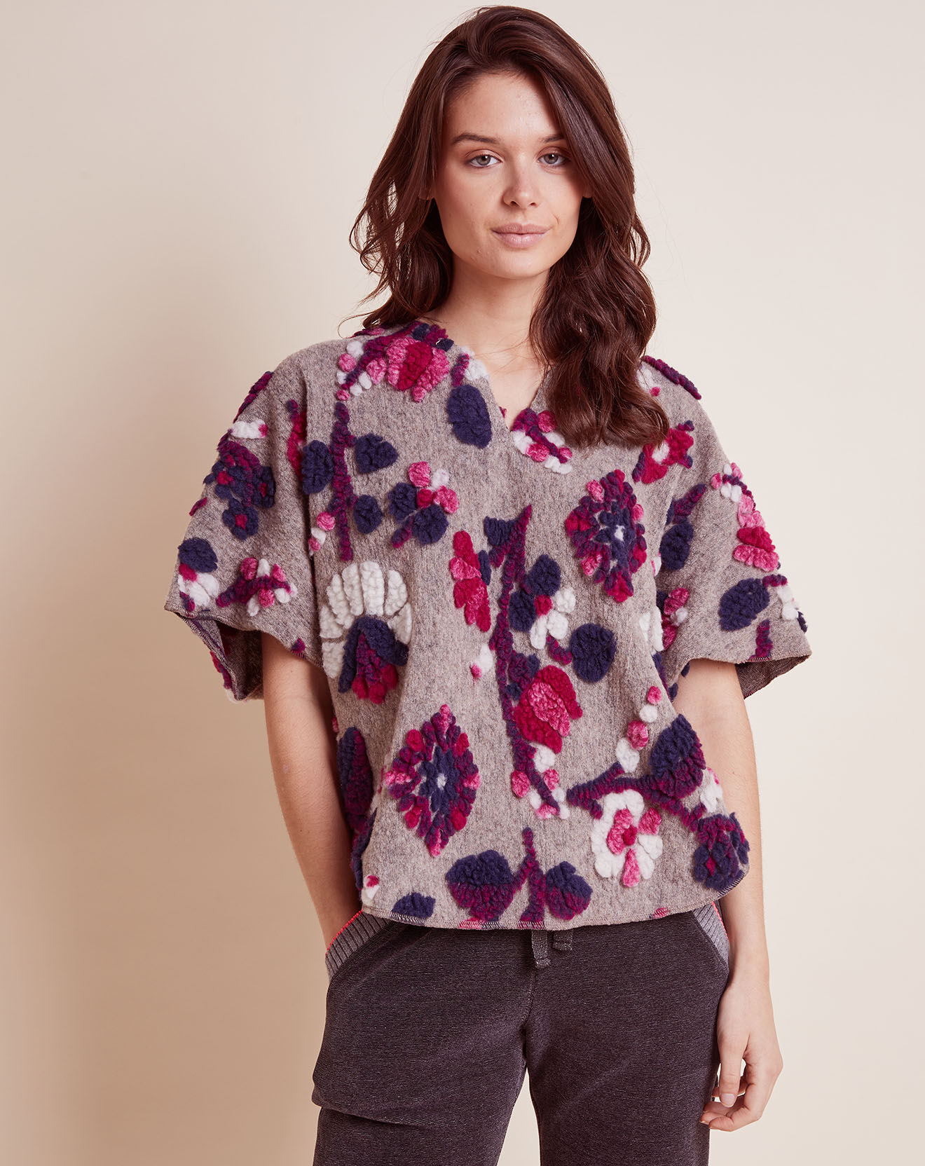 Le Chat Poncho en Laine mélangée Mila multicolore