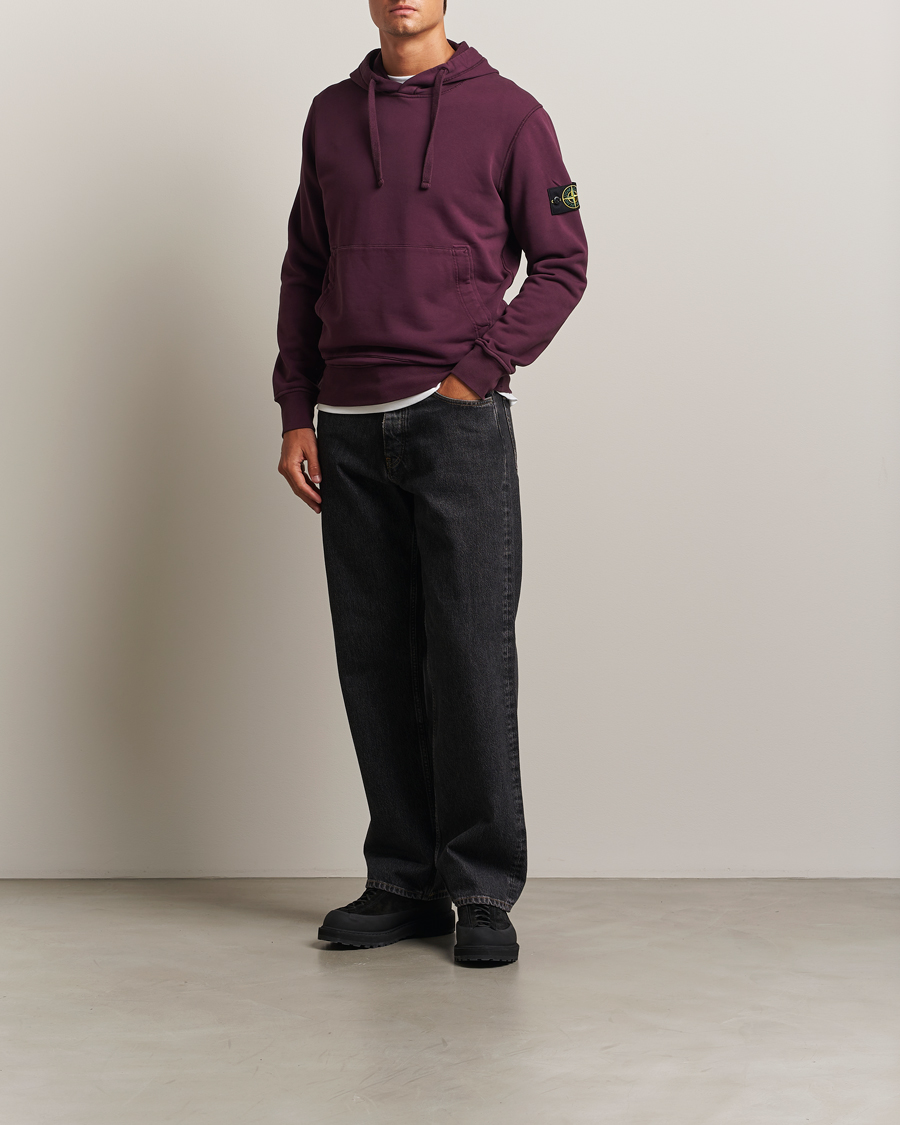 Stone Island Garment Dyed Fleece Hood Amaranth