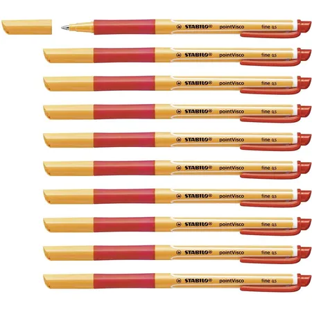 Tintenroller - STABILO pointVisco - 10er Pack - rot