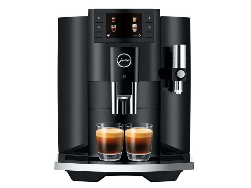 JURA Kaffeevollautomat E8 Piano Black (SC) Zwei-Tassen-Vollautomat für eine Vielzahl von Kaffeegetränken