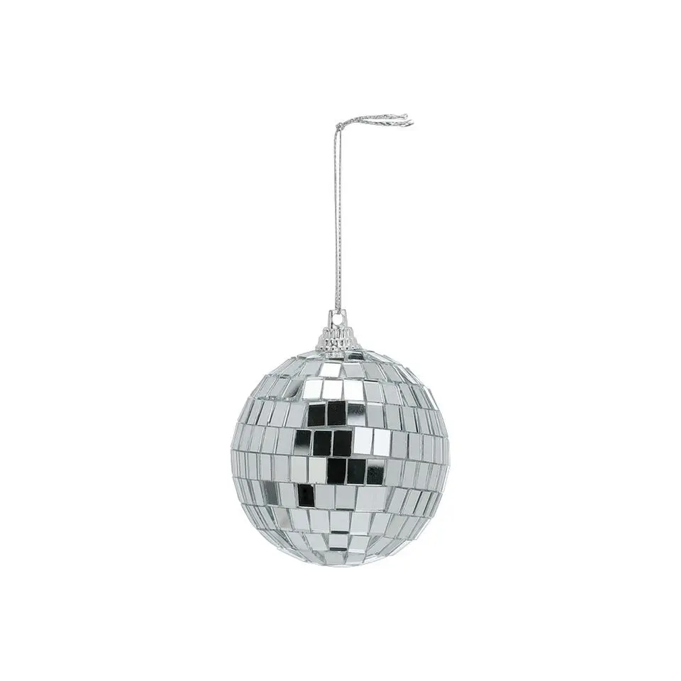 Inge Christmas Decor Disco kerstbal - zilver - D7 cm - glas/foam