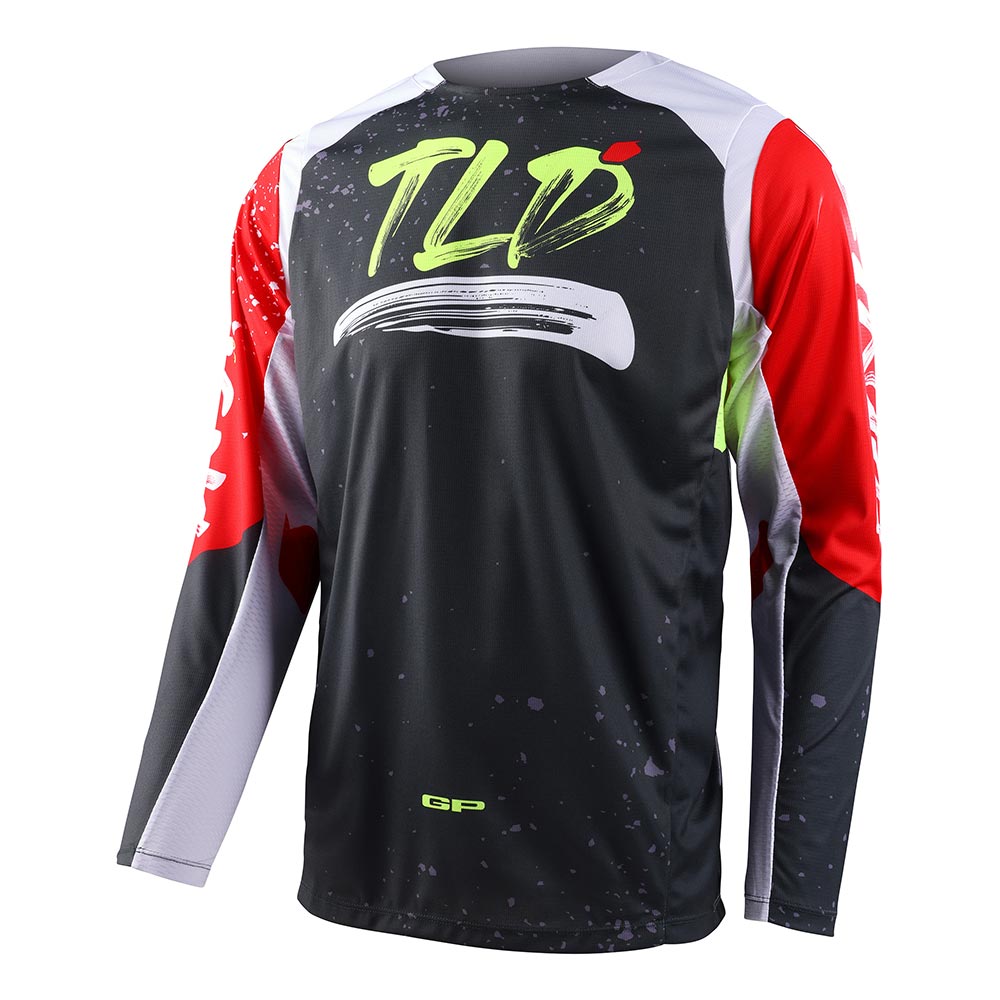 Troy Lee Designs - Maillot GP Pro Partical Noir / Rouge fluo / Blanc