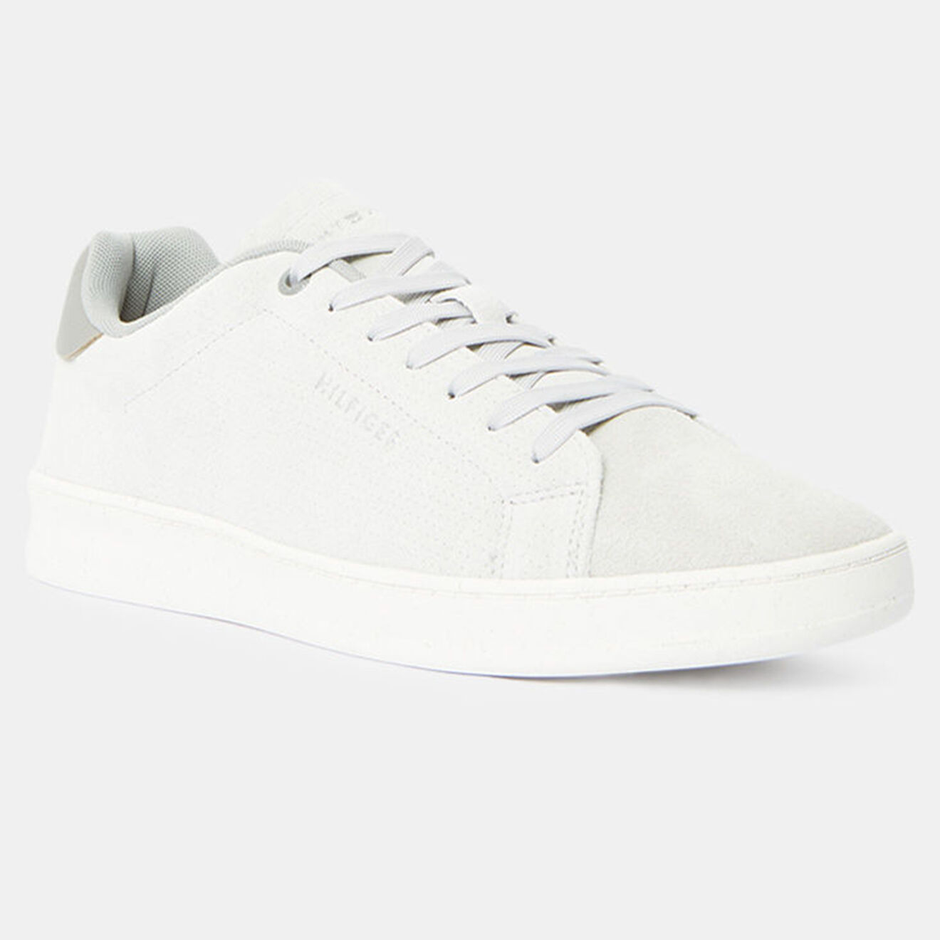 Tommy Hilfiger Baskets en Velours de Cuir Retro Court grises