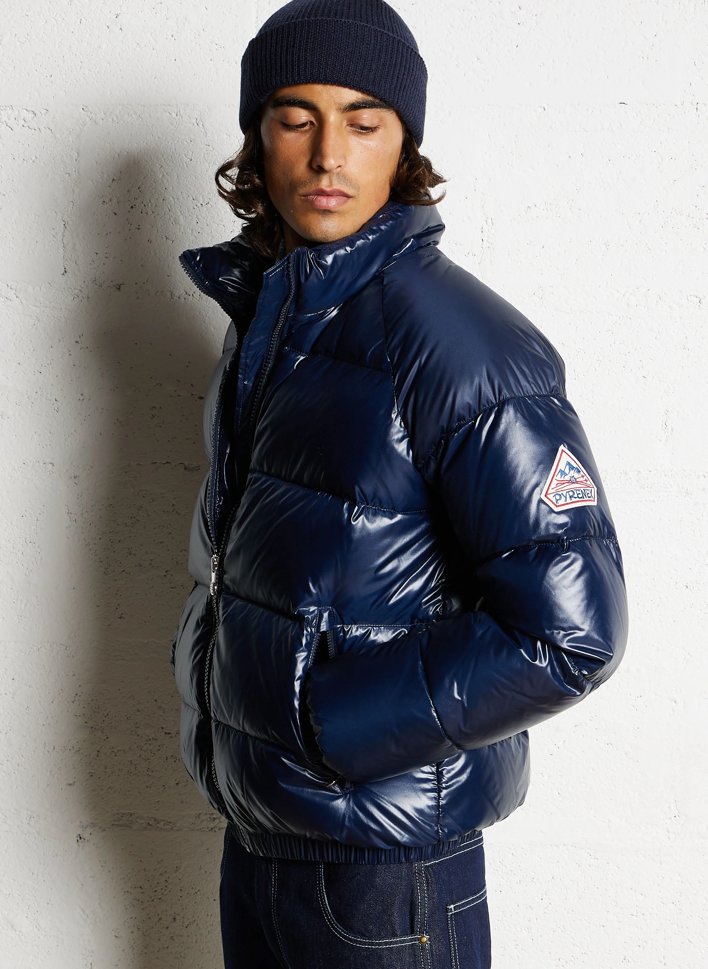 VINTAGE MYTHIC - Doudoune droite col montant en fibres recyclées | Bleu