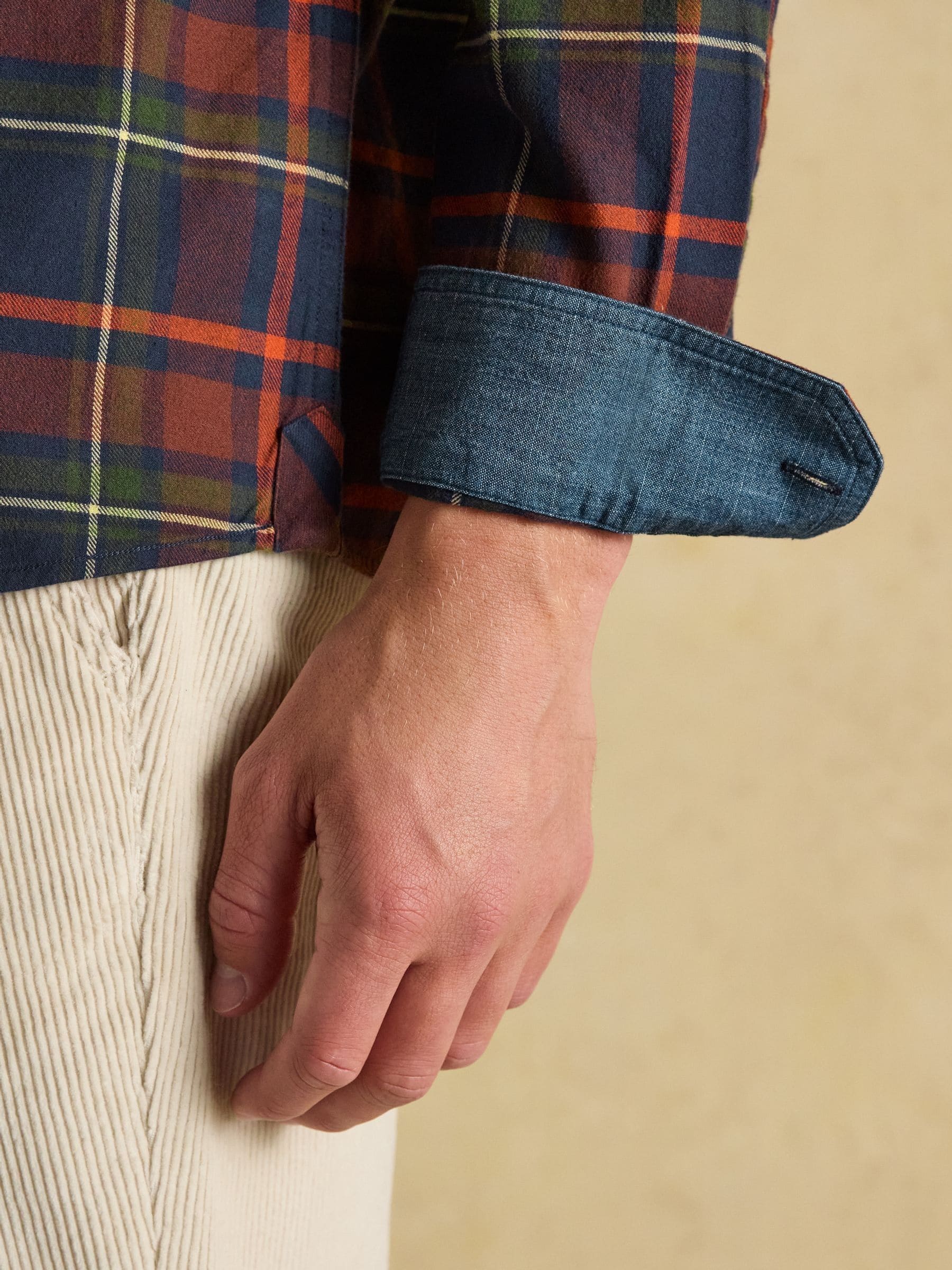 Marineblauw - Joules Brushed Flannel Check Cotton Shirt