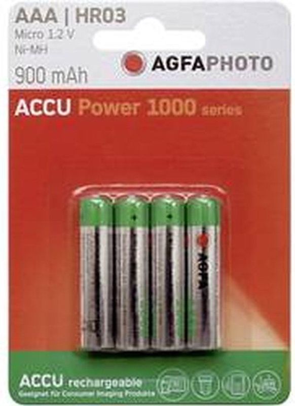 Agfaphoto - Oplaadbare AAA / HR03 Batterijen - 4 Stuks - 900 mAh - Ni-Mh