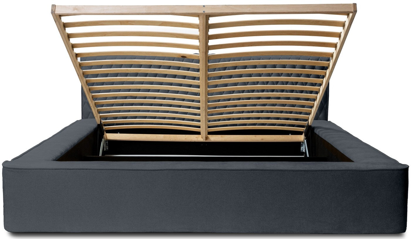 Trae Mobler Azurro 140 x 200 cm Gestoffeerd Bed Donkerblauw