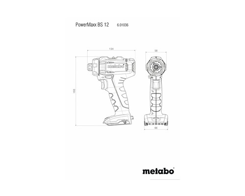Metabo 12V PowerMaxx BS 12 accuboormachine inclusief 2 accu's (2,0 Ah) en lader