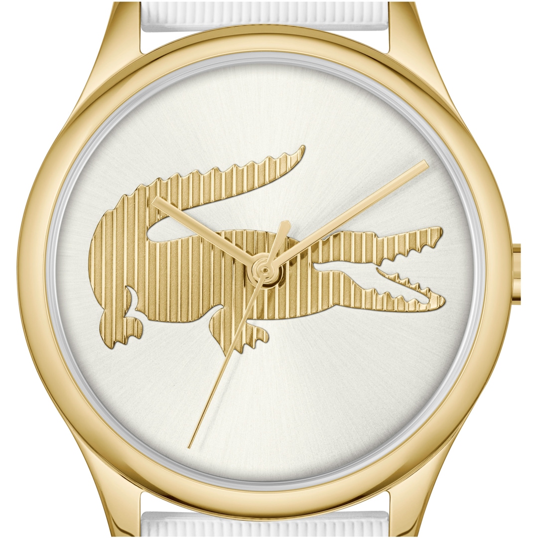 Lacoste Crocodelle Goldig / Weiss