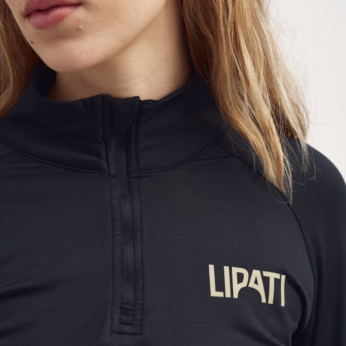 Lipati Dame Trøjer Moderate Half Zip Long Sleeve Sort
