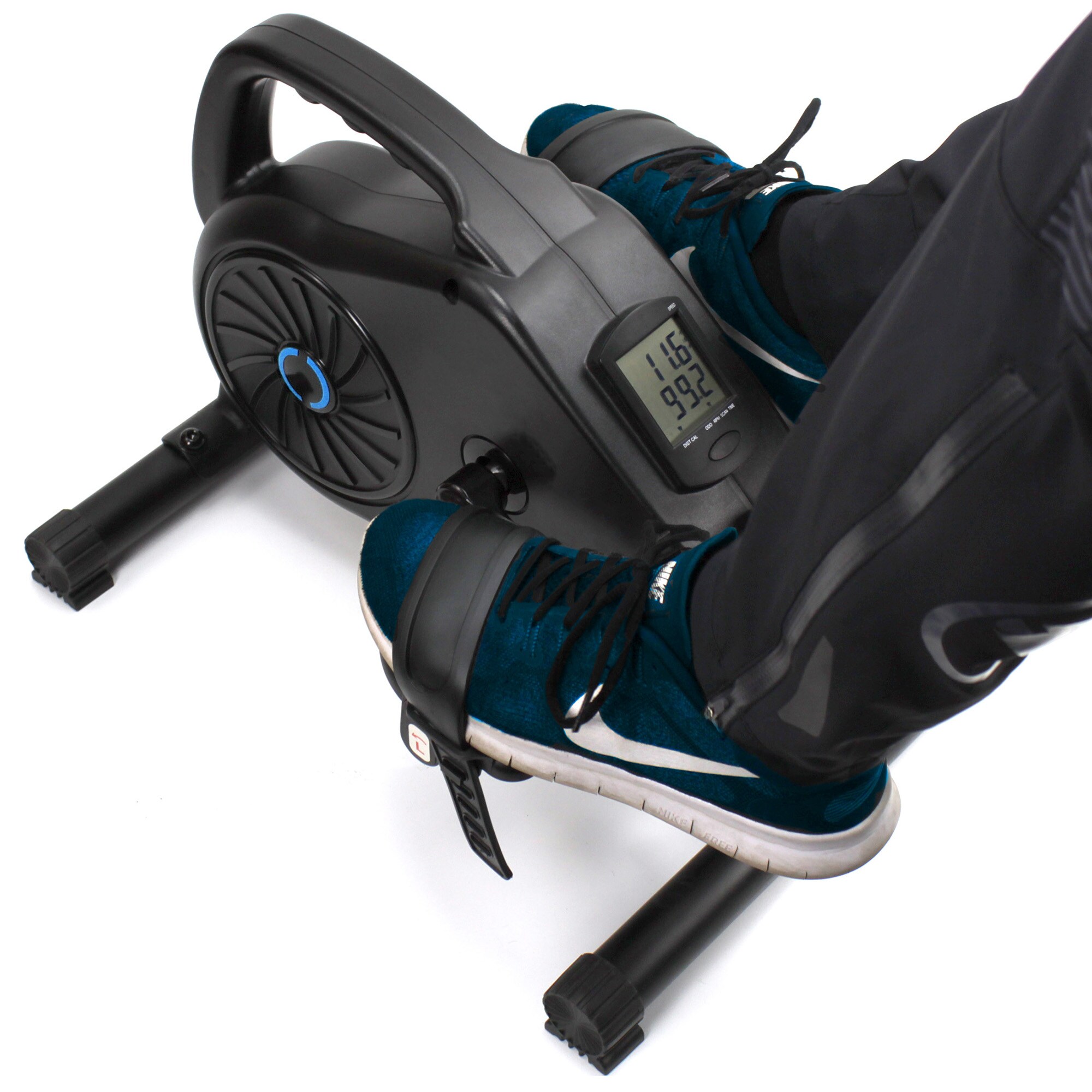 Acrotec Mini Bike Pedaltrainer für Heim und Büro, Magnetwiderstandstechnologie, 8 stufig einstellbar, LED Funktionsdisplay