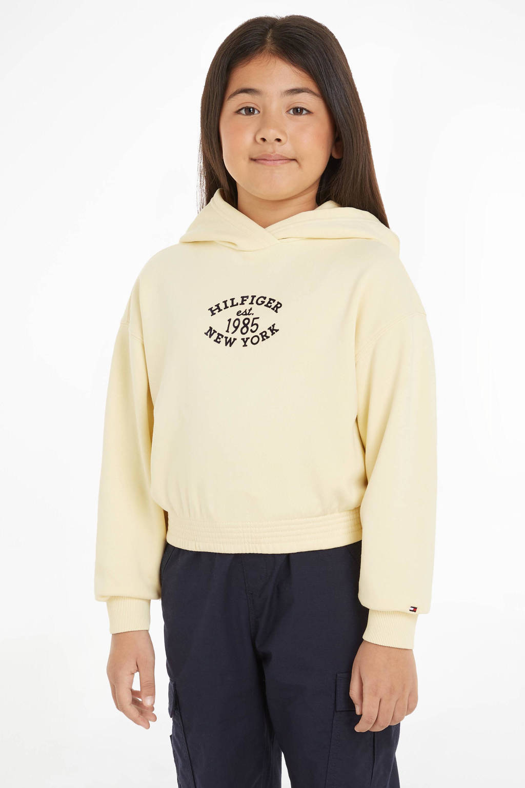 Tommy Hilfiger hoodie met printopdruk lichtgeel