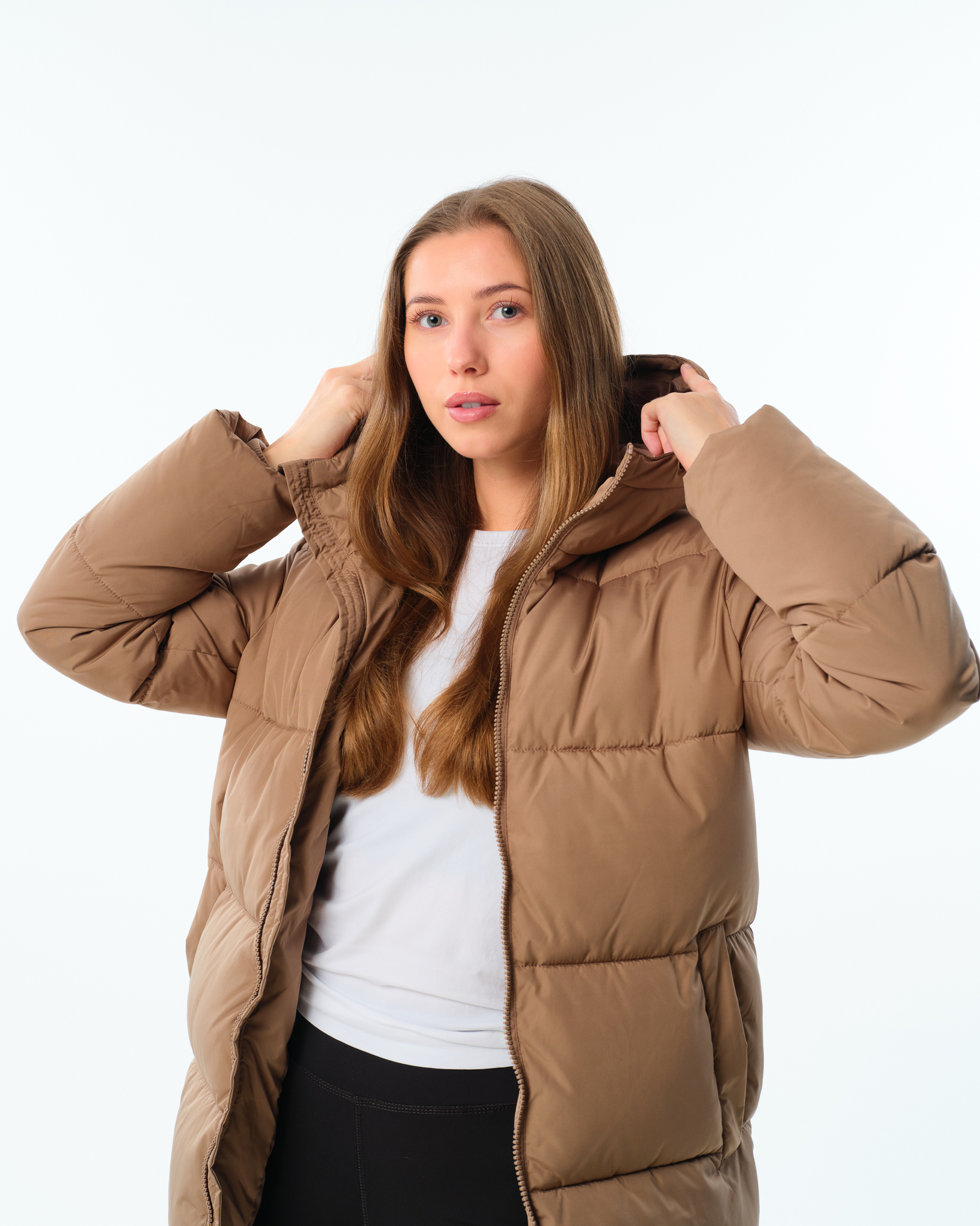 LEVITY Agnes Long Puffer Parka Mole Brown