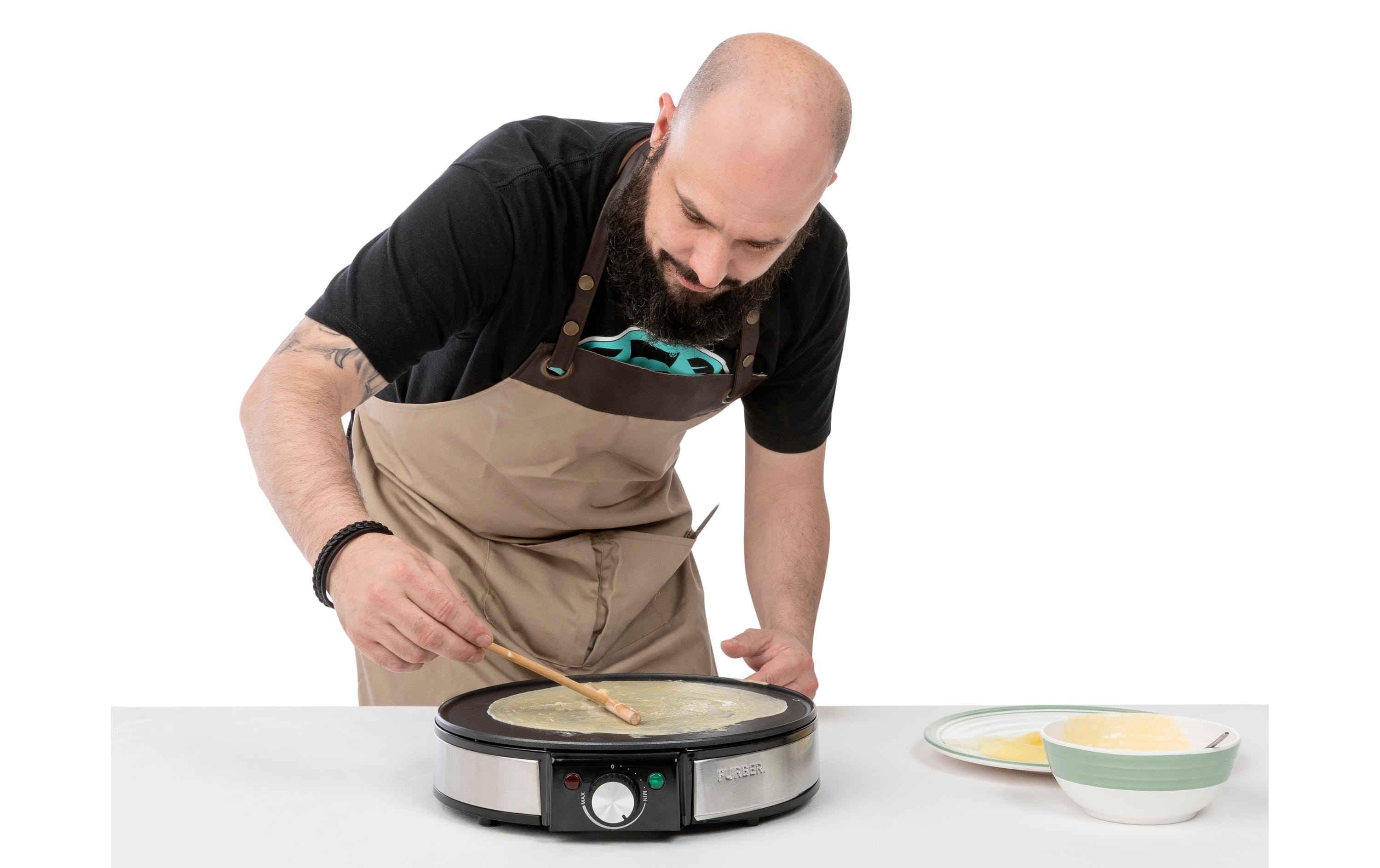 Crêpe Maker Claudia ProBackplatte und Teigverteiler zur Zubereitung von Omeletten