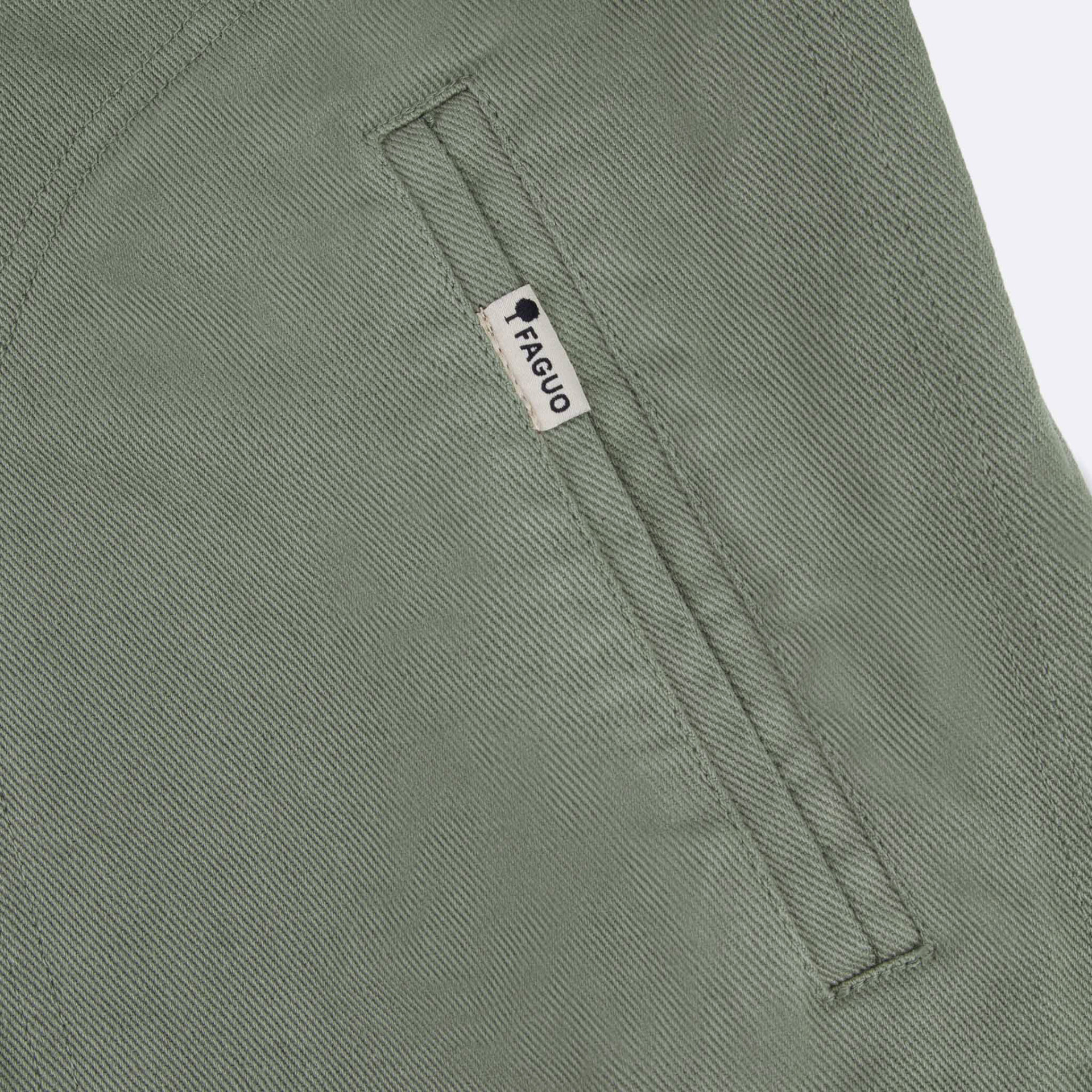 Blouson vert clair col en velours coton - modèle seillon