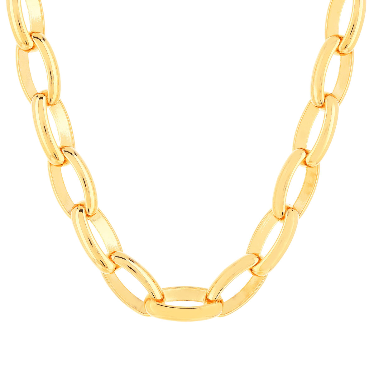 Collier plaqué or maillons ovales 45 cm