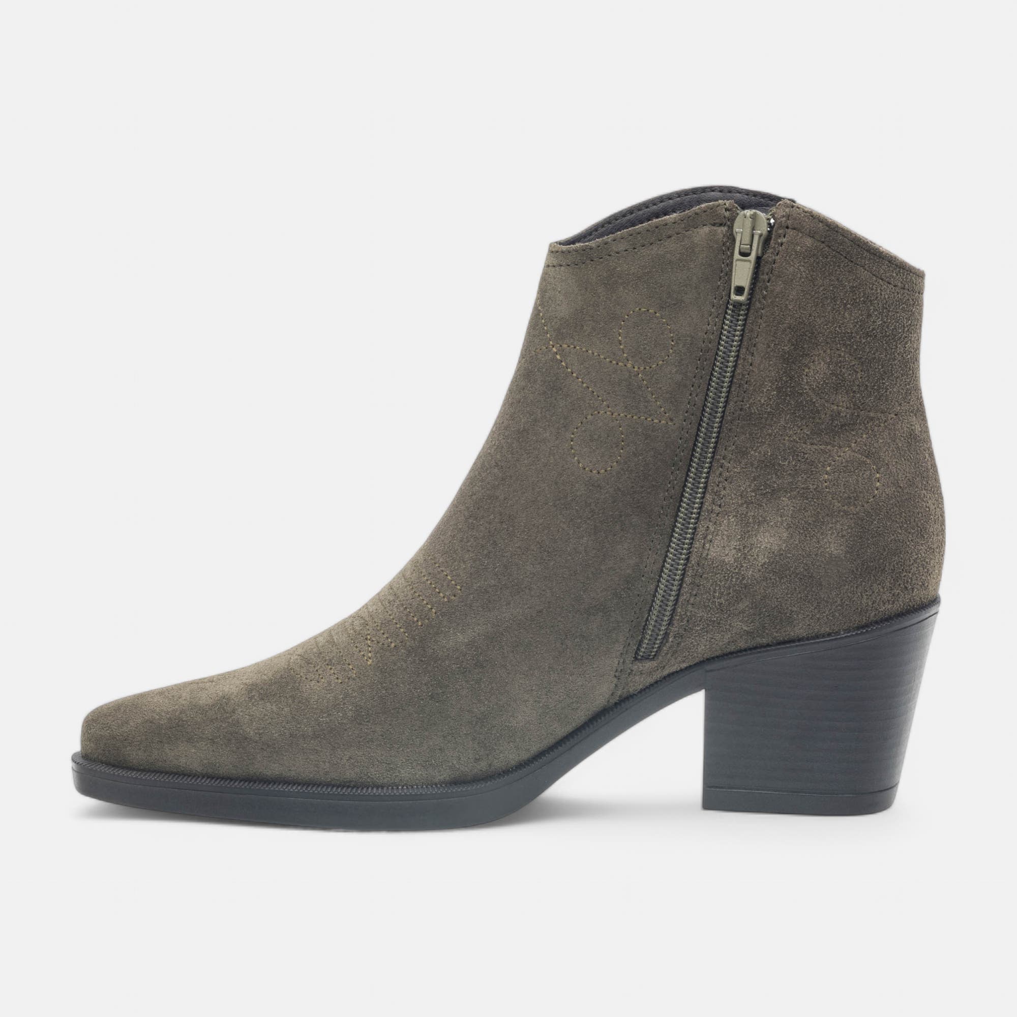 Santiags à talon Femme en cuir kaki