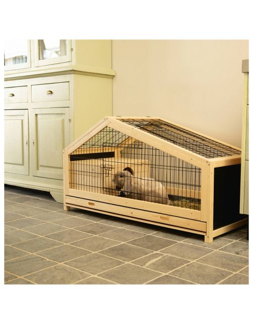 Beeztees Konijnenkooi Mex - Dierenverblijf - 116X54x65 cm Zwart Blank