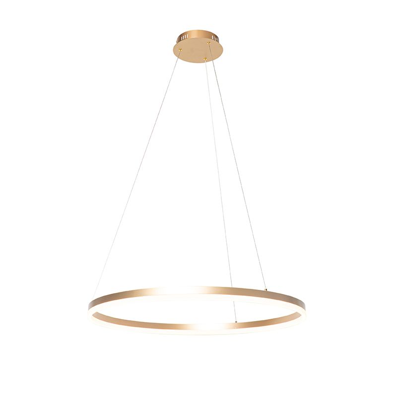 Design hanglamp goud 60 cm incl. LED 3-staps dimbaar - Anello
