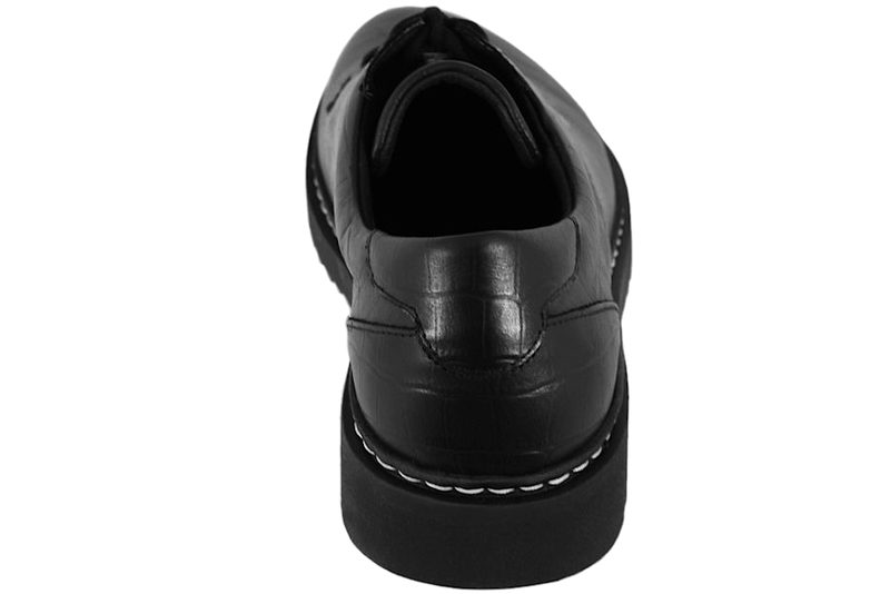 NEW FEET SKO I SORT PRÆGET SKIND