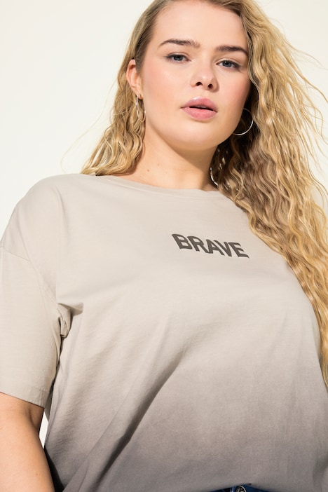 Oversized-Shirt, Statemenr, Farbverlauf, Rundhals, Halbarm
