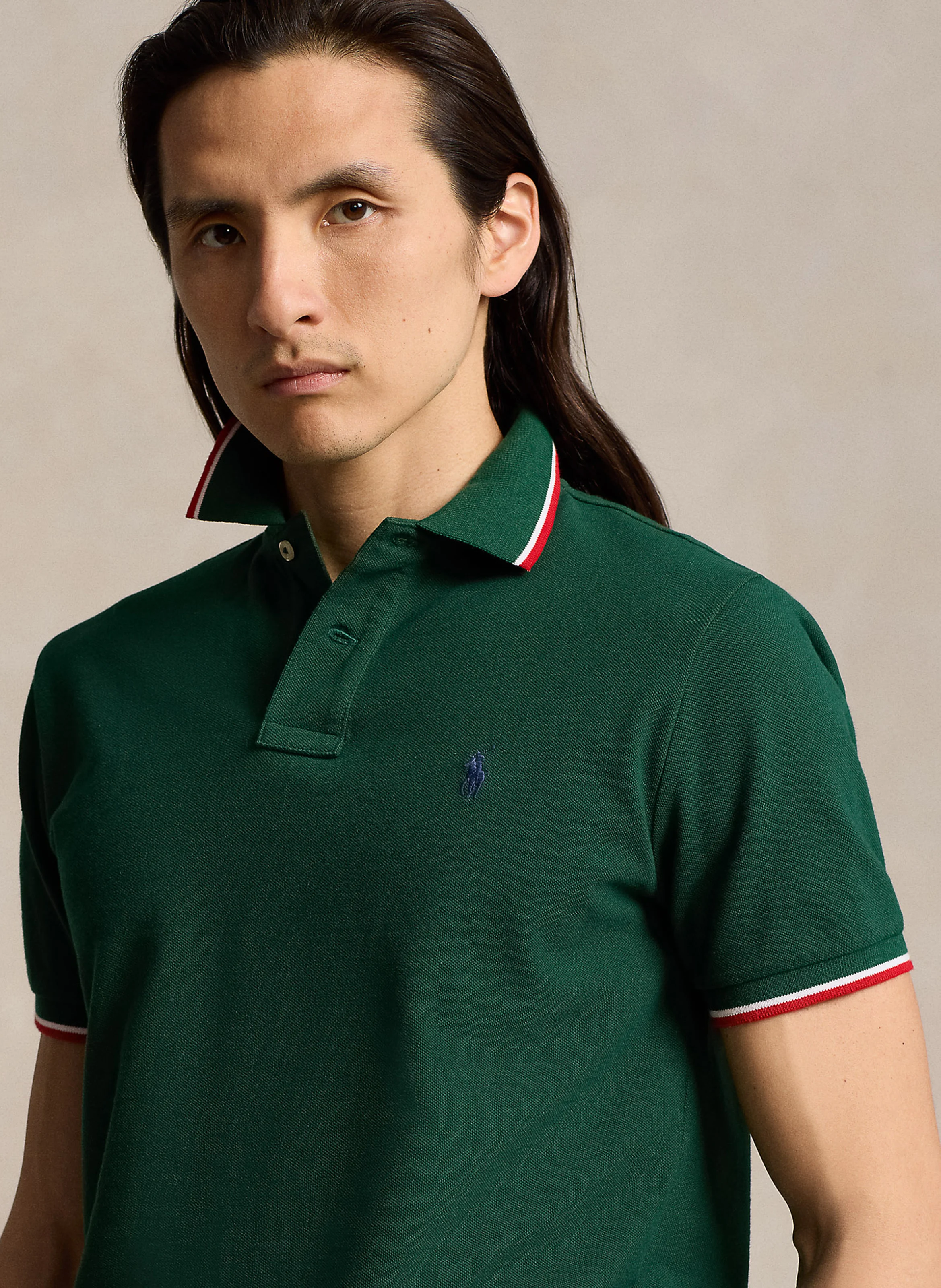 Polo slim-fit en coton | Vert