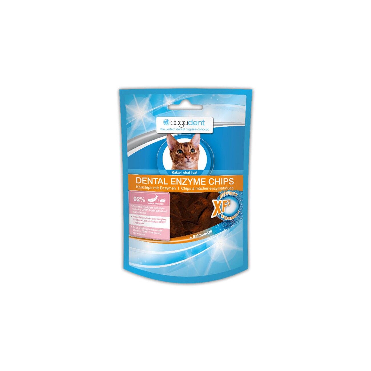 Bogadent DENTAL ENZYME CHIPS Katze 50g Fisch und Huhn