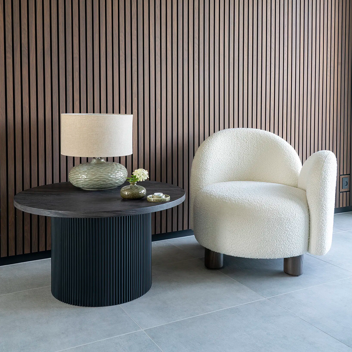 Fauteuil Isabeau Bouclé wit