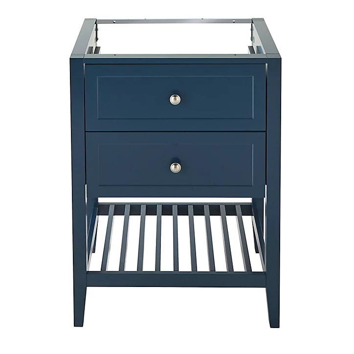Meuble sous vasque à poser 2 tiroirs GoodHome Perma bleu 60 cm