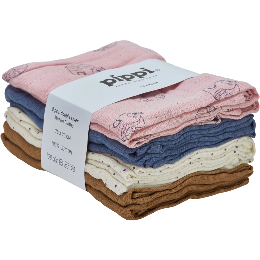 Pippi Muslin Tuch 4er-Pack peachskin