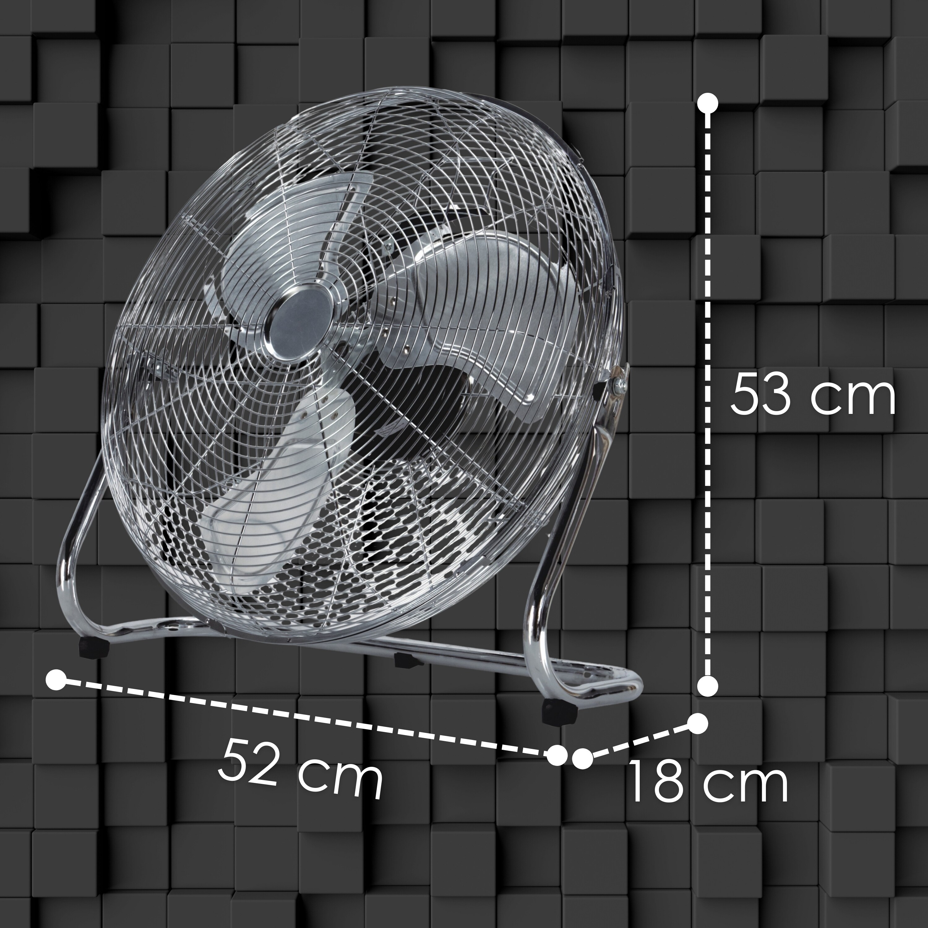 Echos Bodenventilator Ø45 cm Windmaschine Luftkühler Raumkühler 100W