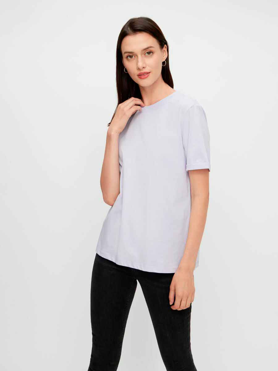 Pieces PcRia SS Fold Up Tee